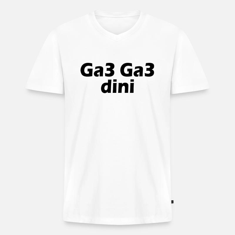Ga3 ga3 dini - Männer Premium Bio T-Shirt mit V-Ausschnitt - Weiß