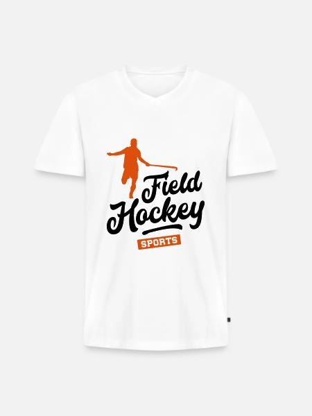 feldhockey sport - Männer Premium Bio T-Shirt mit V-Ausschnitt - Weiß