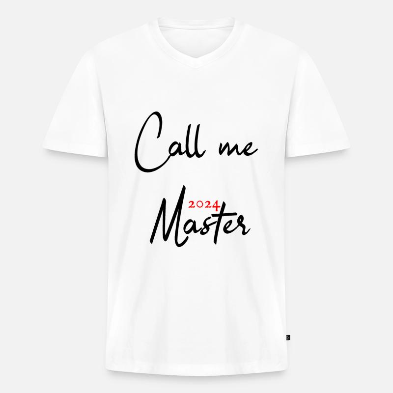 Master 2024 Masterabschluss Sponsion Absolvent - Männer Premium Bio T-Shirt mit V-Ausschnitt - Weiß