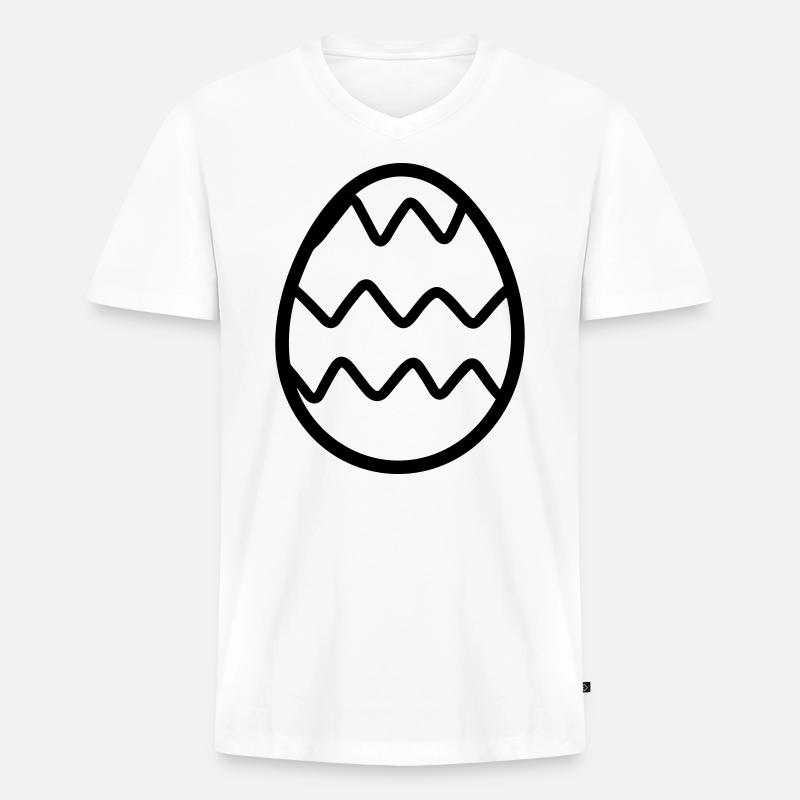 Ei - Männer Premium Bio T-Shirt mit V-Ausschnitt - Weiß