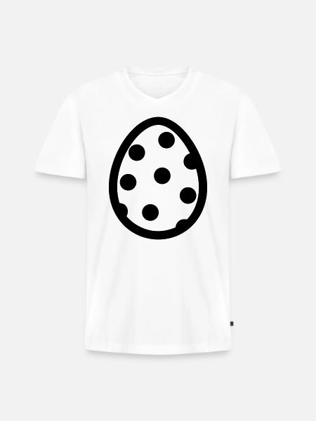 Oeuf - T-shirt encolure en V Premium bio Homme - blanc