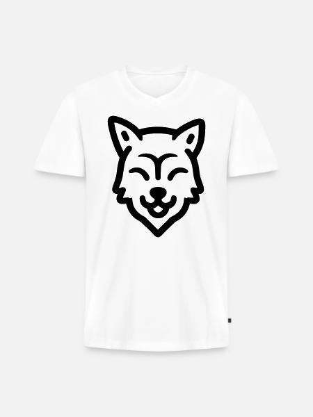 Dog - Men's Premium Organic T-shirt with V-neck - white