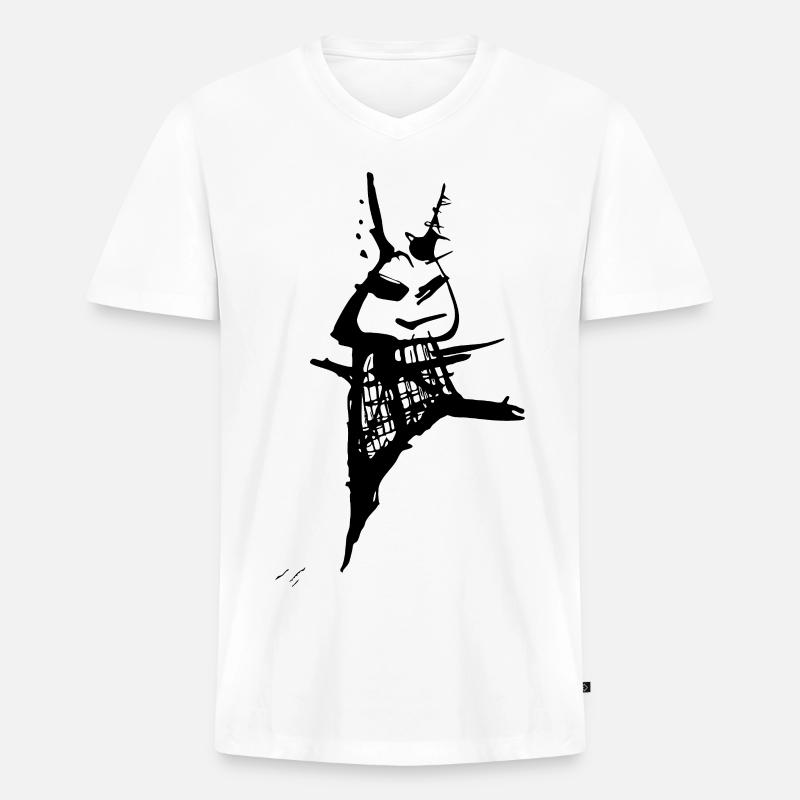 My vibe - Männer Premium Bio T-Shirt mit V-Ausschnitt - Weiß