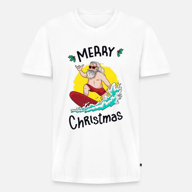 Weihnachten im Juli - Männer Premium Bio T-Shirt mit V-Ausschnitt - Weiß