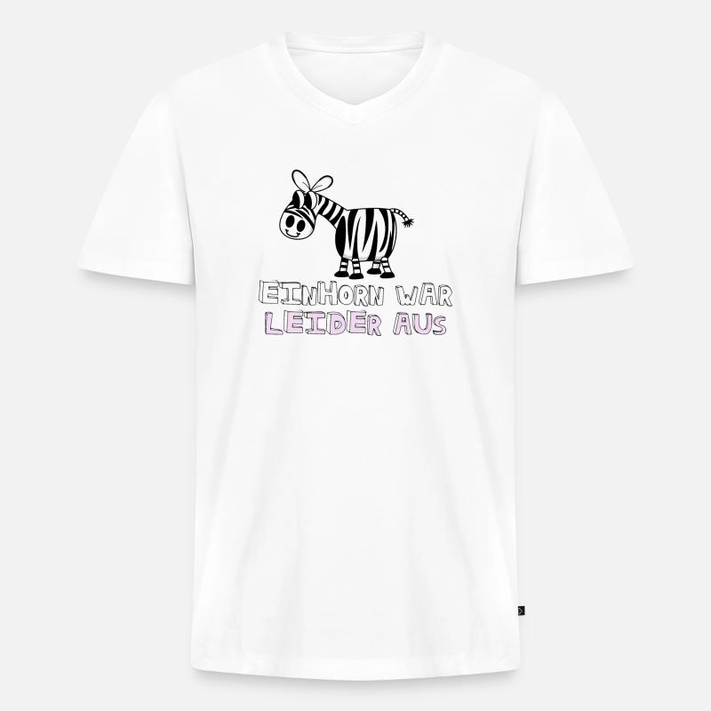Zebra - Männer Premium Bio T-Shirt mit V-Ausschnitt - Weiß