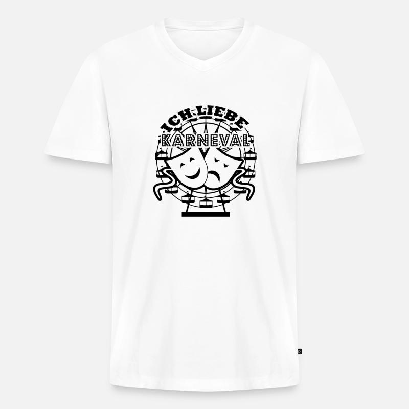 Karneval Karneval Karneval Karneval - Männer Premium Bio T-Shirt mit V-Ausschnitt - Weiß