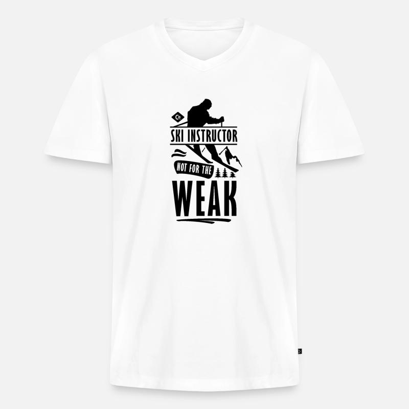 Ski Instructor - Männer Premium Bio T-Shirt mit V-Ausschnitt - Weiß