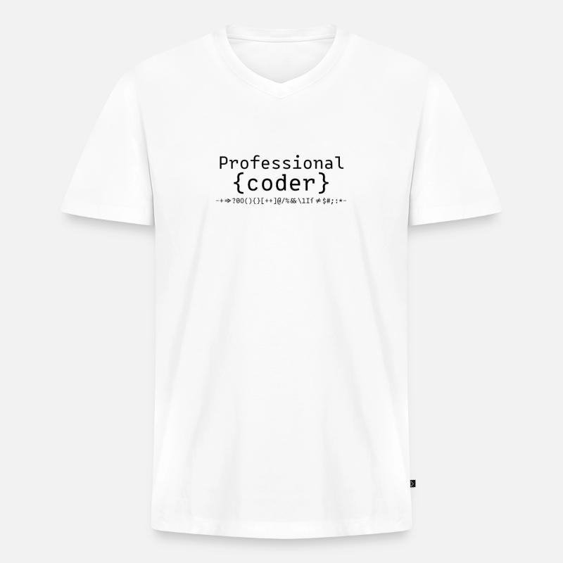 Programmeurs programmeurs programmeurs - T-shirt encolure en V Premium bio Homme - blanc
