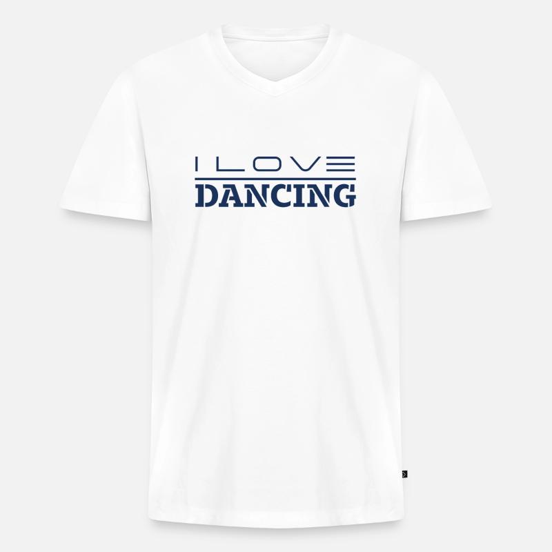 Tänzer Tänzer Tänzer Tänzer - Männer Premium Bio T-Shirt mit V-Ausschnitt - Weiß
