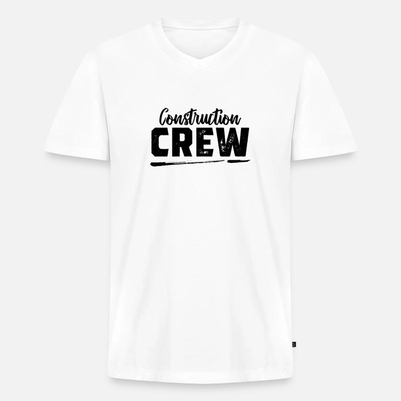 Bauarbeiter Bauarbeiter Bauarbeiter Bauarbeiter - Männer Premium Bio T-Shirt mit V-Ausschnitt - Weiß