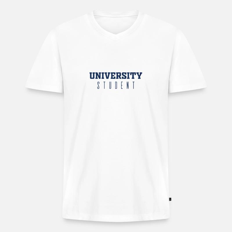 Student Student Student Student - Männer Premium Bio T-Shirt mit V-Ausschnitt - Weiß