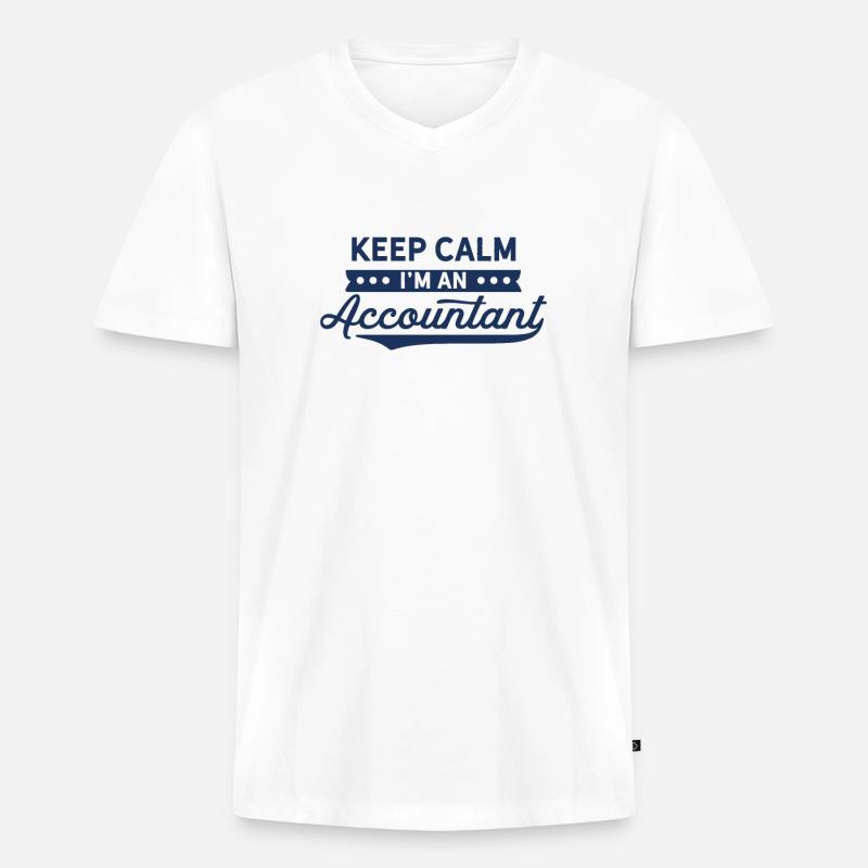Buchhalter Buchhalter Buchhalter Buchhalter - Männer Premium Bio T-Shirt mit V-Ausschnitt - Weiß