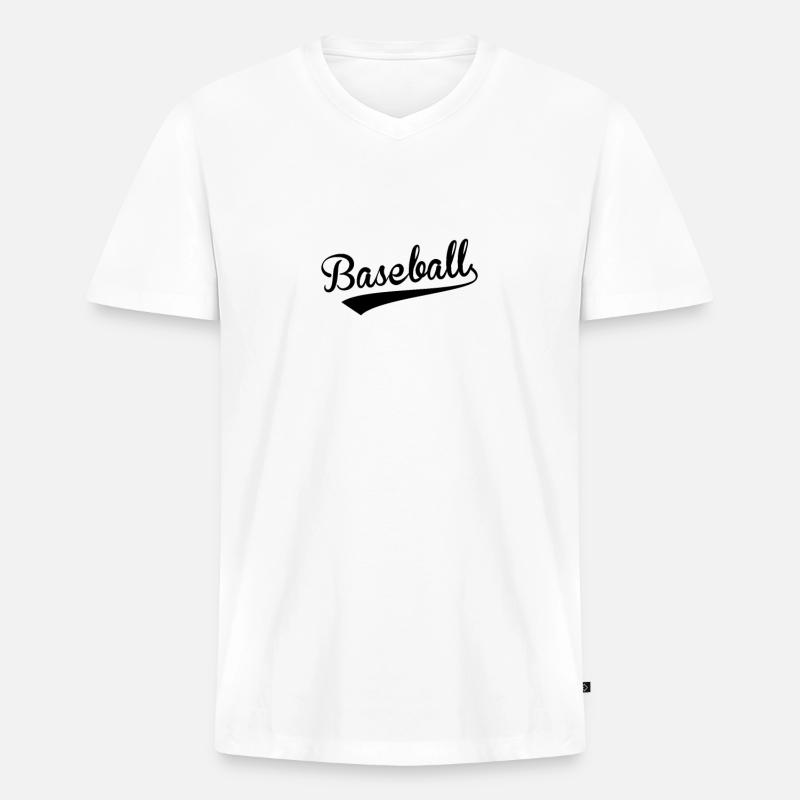 Baseball Baseball Baseball Baseball - Männer Premium Bio T-Shirt mit V-Ausschnitt - Weiß