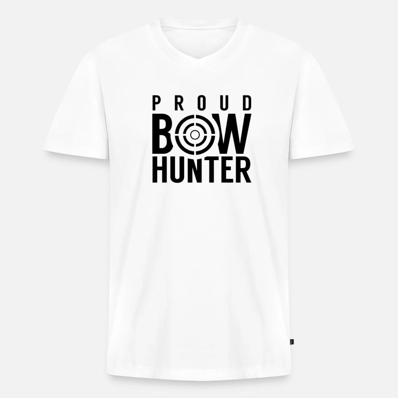 Bogen Bogenjagd Bogenjäger Bogenschießen Pfeil - Männer Premium Bio T-Shirt mit V-Ausschnitt - Weiß