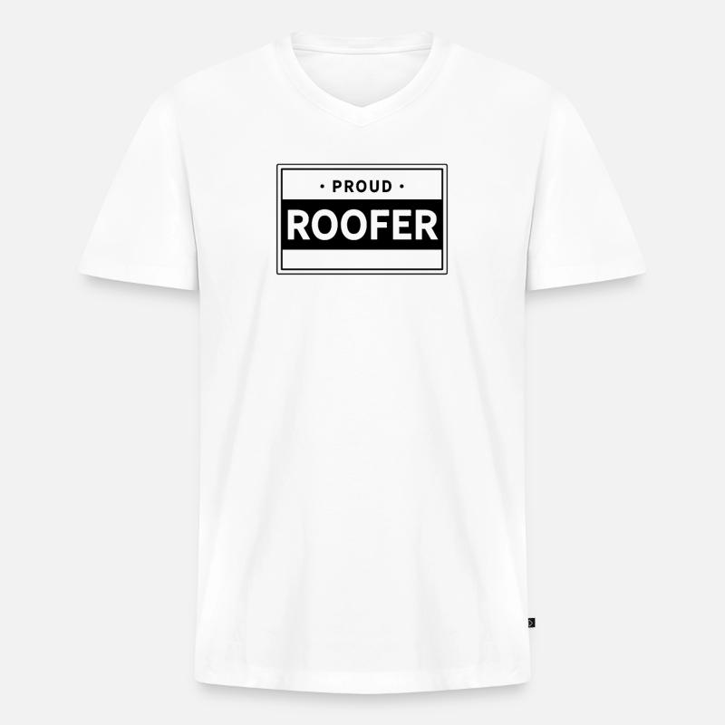 Team Dachdecker Dachdeckerin Dachdecken Dächer - Männer Premium Bio T-Shirt mit V-Ausschnitt - Weiß