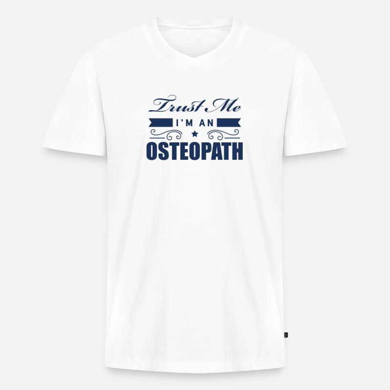 Osteopath Praxis Osteopathie Heilkunde Heilpraxis - Männer Premium Bio T-Shirt mit V-Ausschnitt - Weiß