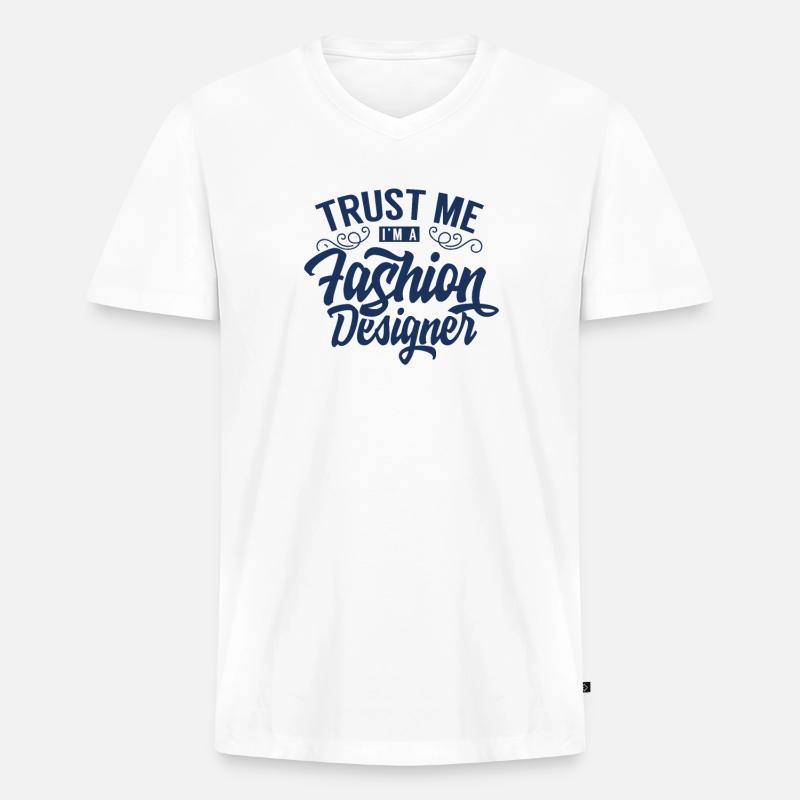 Design Modedesigner Fashion Modedesign Mode - Männer Premium Bio T-Shirt mit V-Ausschnitt - Weiß
