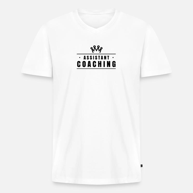 Assistenztrainer Trainerassistent Co-Trainer - Männer Premium Bio T-Shirt mit V-Ausschnitt - Weiß