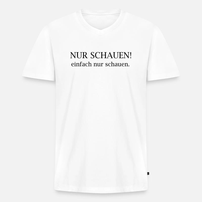 Regarde juste ! Déclaration typographique - T-shirt encolure en V Premium bio Homme - blanc