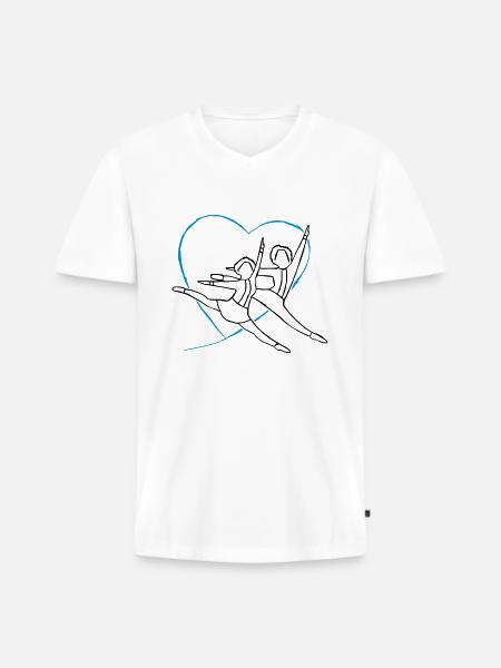 Tanzpaar-Liebe - Männer Premium Bio T-Shirt mit V-Ausschnitt - Weiß