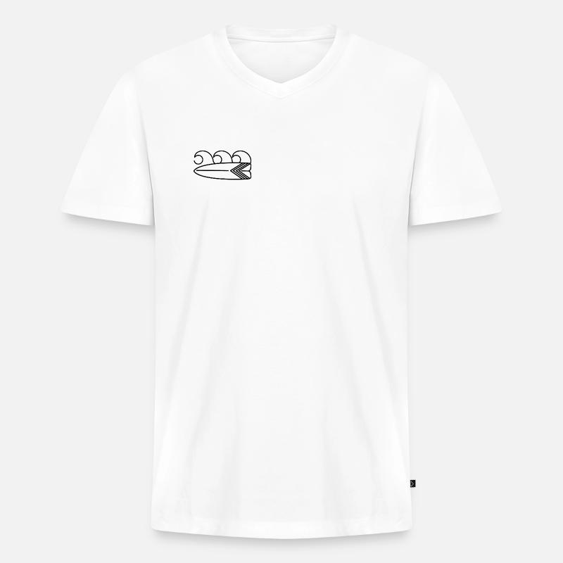 Surfbrett - Männer Premium Bio T-Shirt mit V-Ausschnitt - Weiß