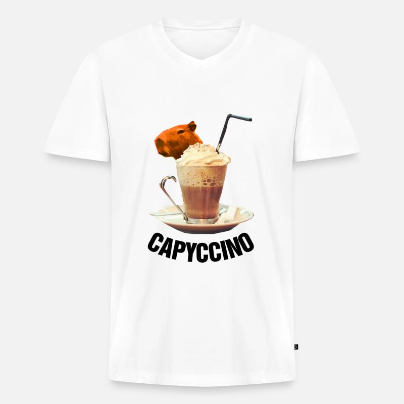 capybara niedlich - Männer Premium Bio T-Shirt mit V-Ausschnitt - Weiß
