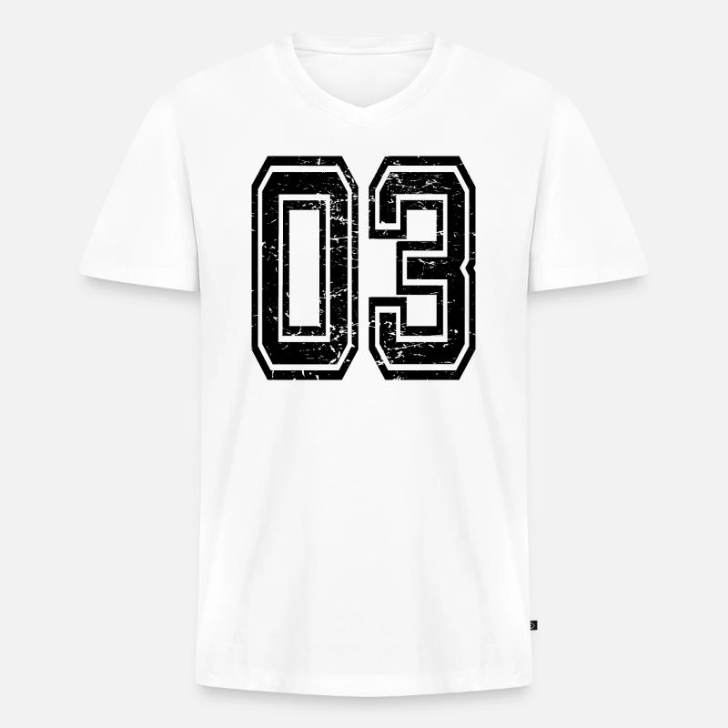 03 Afyon used look schwarz - Männer Premium Bio T-Shirt mit V-Ausschnitt - Weiß