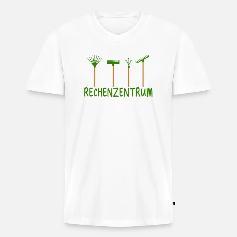 Rechenzentrum Informatik Garten Rechen - Männer Premium Bio T-Shirt mit V-Ausschnitt - Weiß