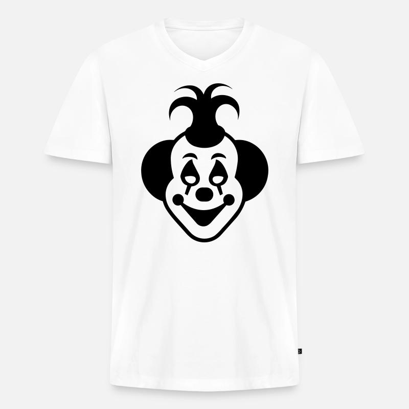 Clown - Männer Premium Bio T-Shirt mit V-Ausschnitt - Weiß