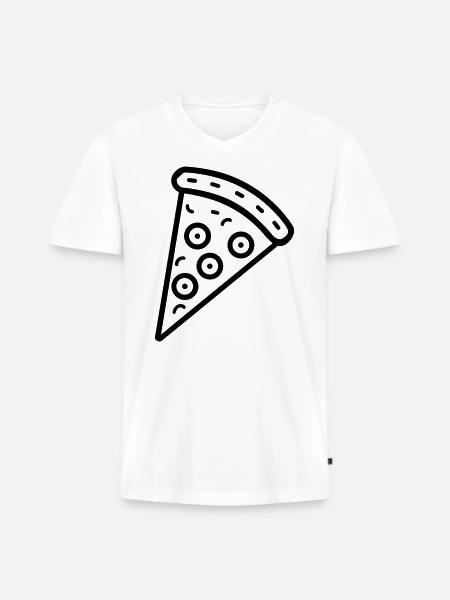 Pizza slice - Men's Premium Organic T-shirt with V-neck - white