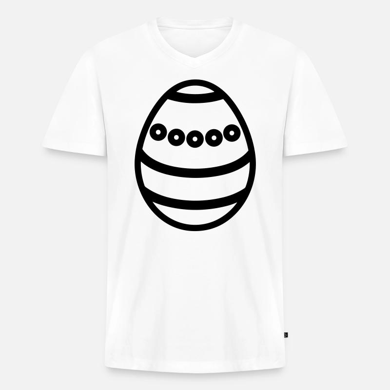 Osterei - Männer Premium Bio T-Shirt mit V-Ausschnitt - Weiß