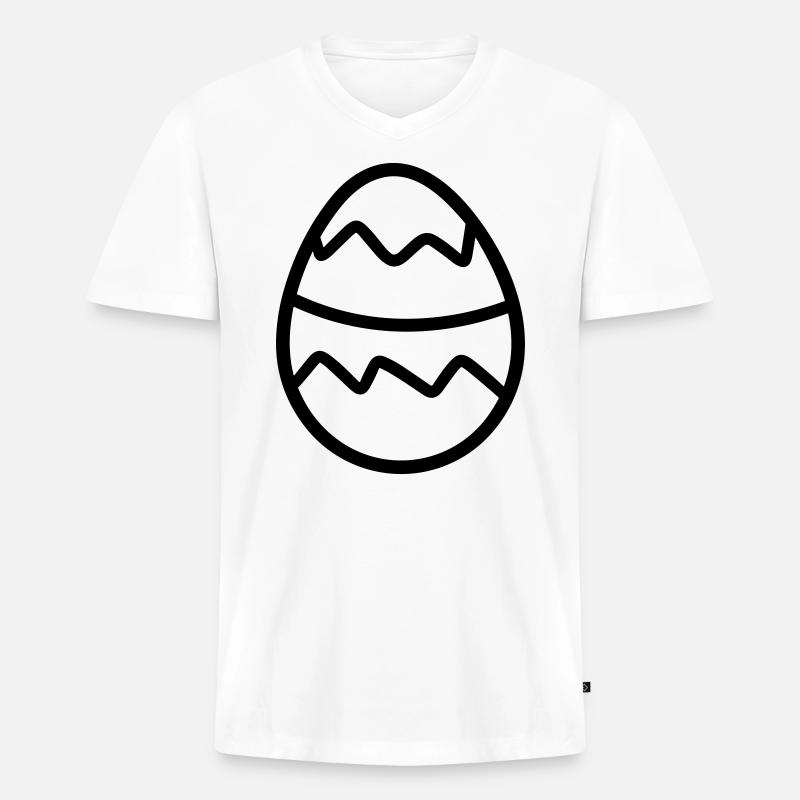Ei - Männer Premium Bio T-Shirt mit V-Ausschnitt - Weiß