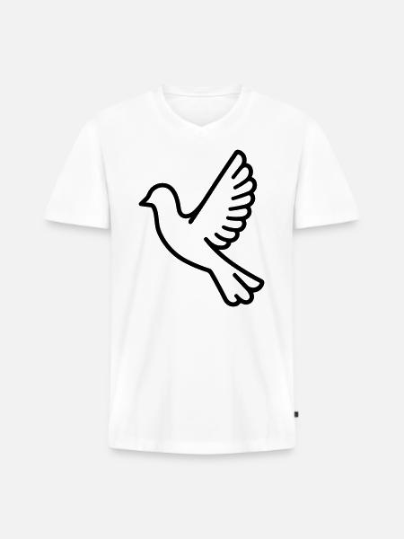 Dove - Men's Premium Organic T-shirt with V-neck - white