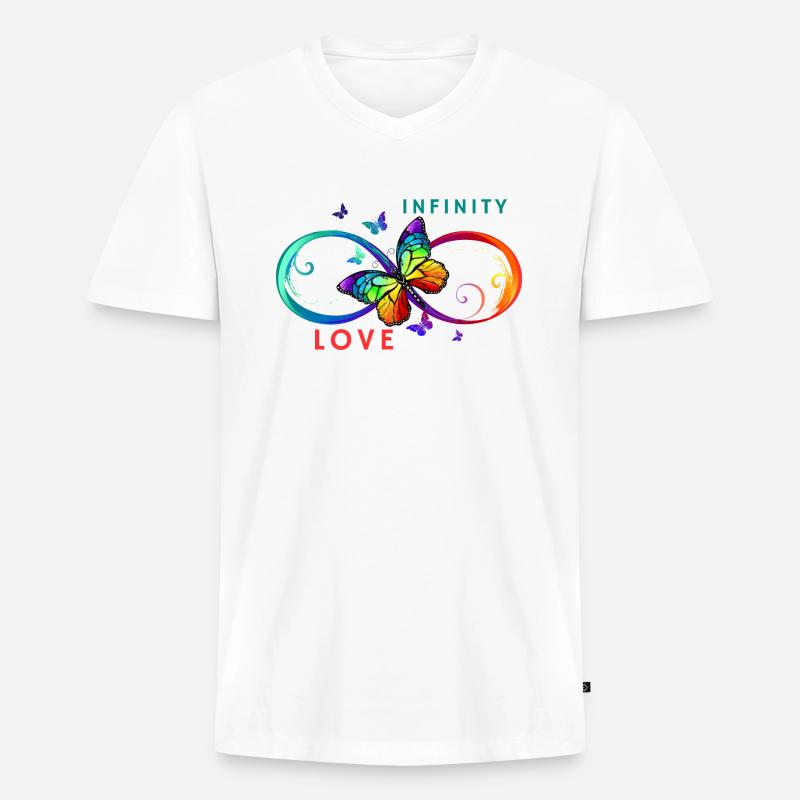 Unendliche Liebe - Männer Premium Bio T-Shirt mit V-Ausschnitt - Weiß
