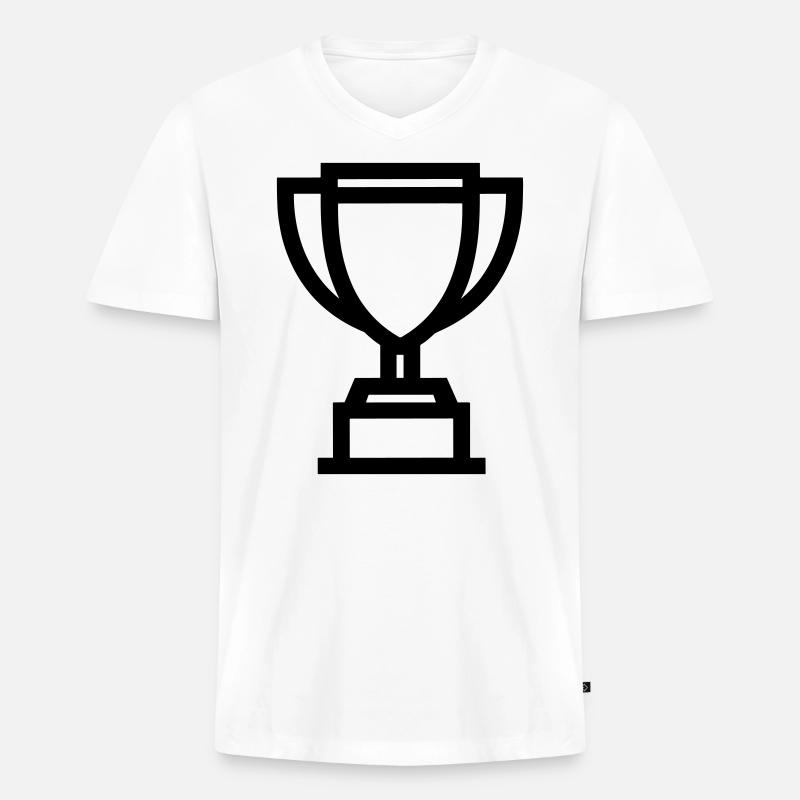 Trophäe - Männer Premium Bio T-Shirt mit V-Ausschnitt - Weiß