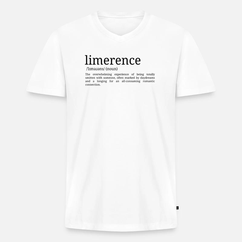 Limerence - Wörterbuch Definition - Männer Premium Bio T-Shirt mit V-Ausschnitt - Weiß
