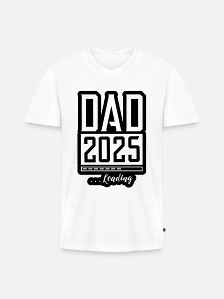 Dad 2025 Loading Papa - Men's Premium Organic T-shirt with V-neck - white