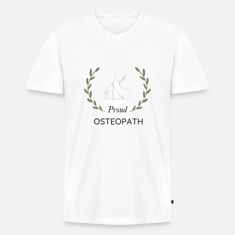 Osteopathie Osteopath - Männer Premium Bio T-Shirt mit V-Ausschnitt - Weiß