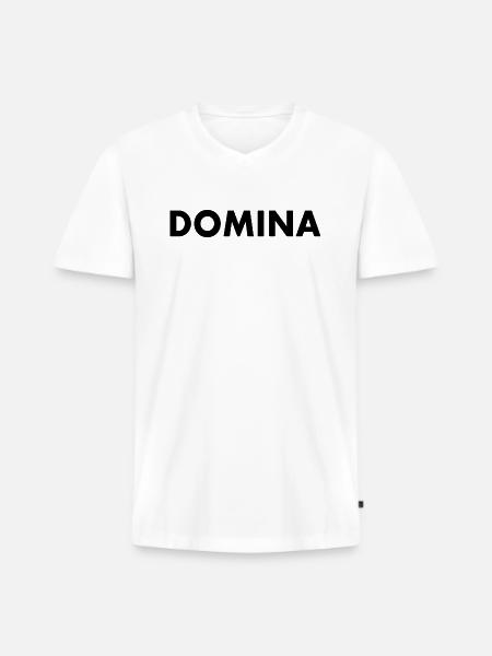 Domina - Men's Premium Organic T-shirt with V-neck - white