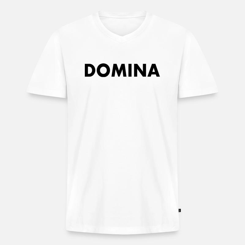 Domina - Männer Premium Bio T-Shirt mit V-Ausschnitt - Weiß