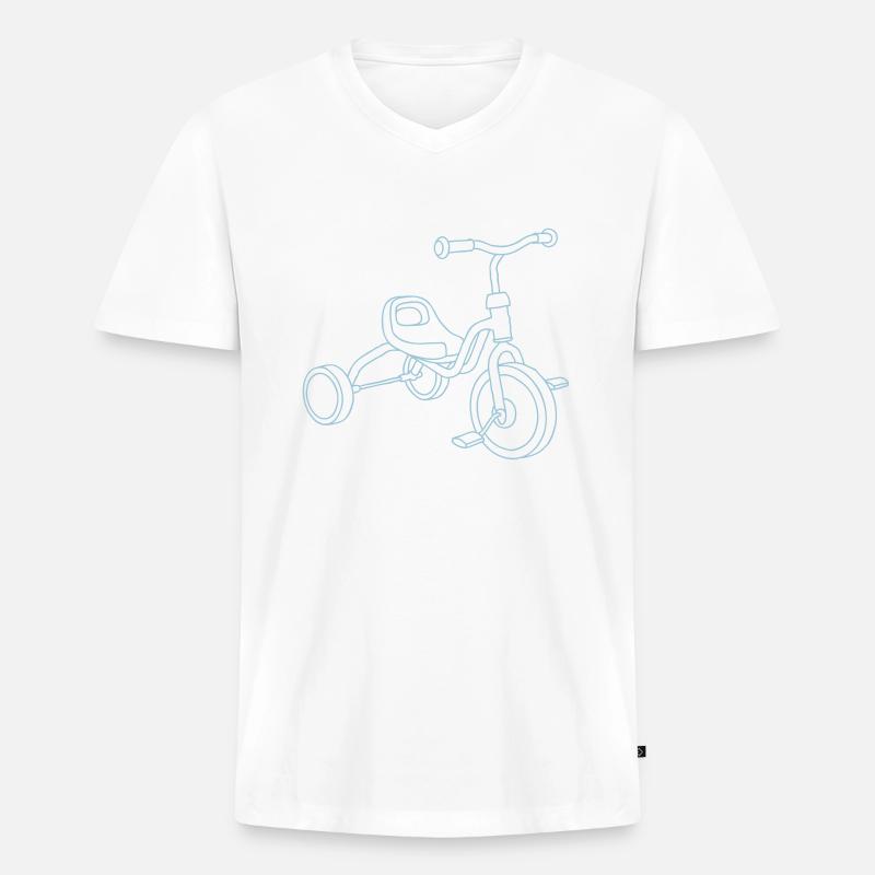 Kinderdreirad - Männer Premium Bio T-Shirt mit V-Ausschnitt - Weiß
