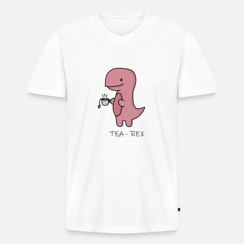 Tea-Rex (T-Rex) - Männer Premium Bio T-Shirt mit V-Ausschnitt - undefined