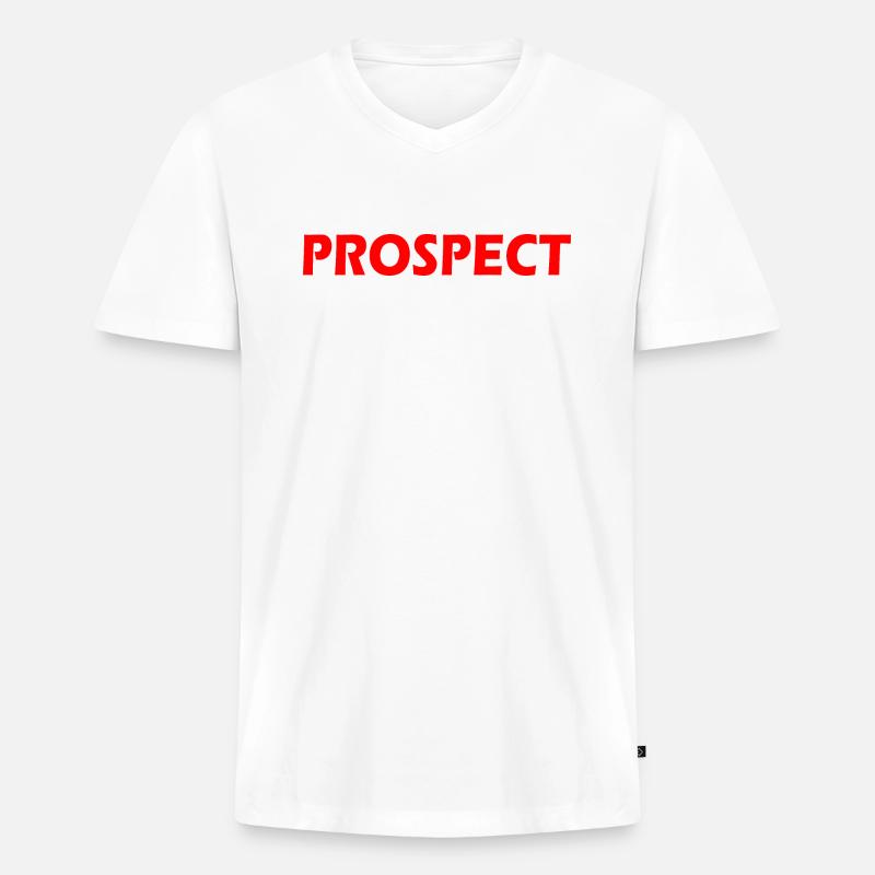 Prospect - Männer Premium Bio T-Shirt mit V-Ausschnitt - Weiß