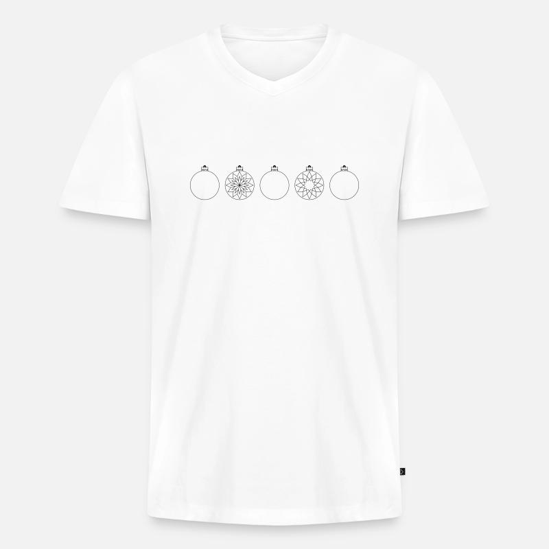 Weihnachtskugeln - Männer Premium Bio T-Shirt mit V-Ausschnitt - Weiß