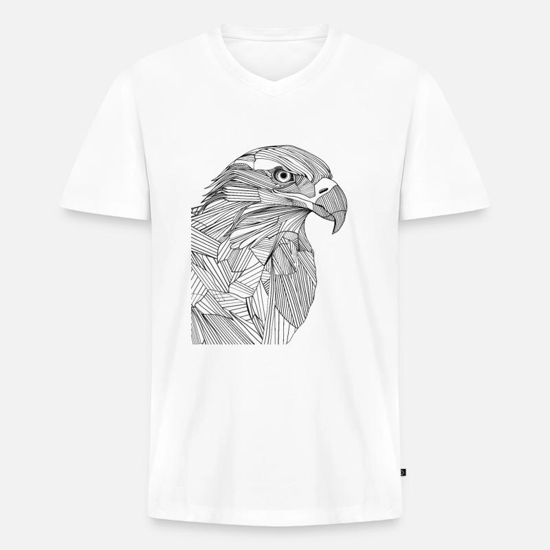Lines art eagle #eagle - Men's Premium Organic T-shirt with V-neck - white