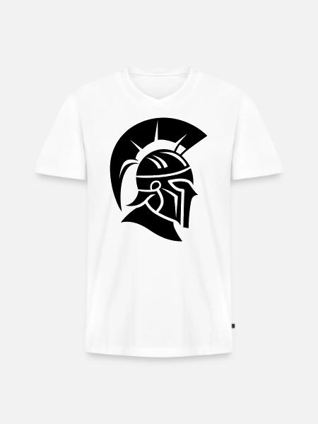 Sparta Spartan Warrior - Men's Premium Organic T-shirt with V-neck - white