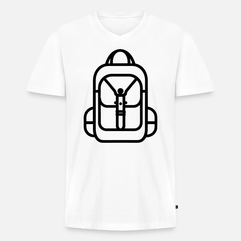 Rucksack - Männer Premium Bio T-Shirt mit V-Ausschnitt - Weiß