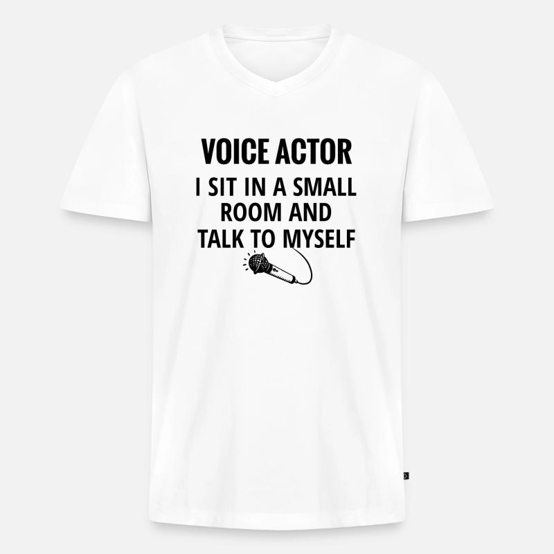 Sprachschauspieler Geschenke Synchronsprecher - Männer Premium Bio T-Shirt mit V-Ausschnitt - Weiß