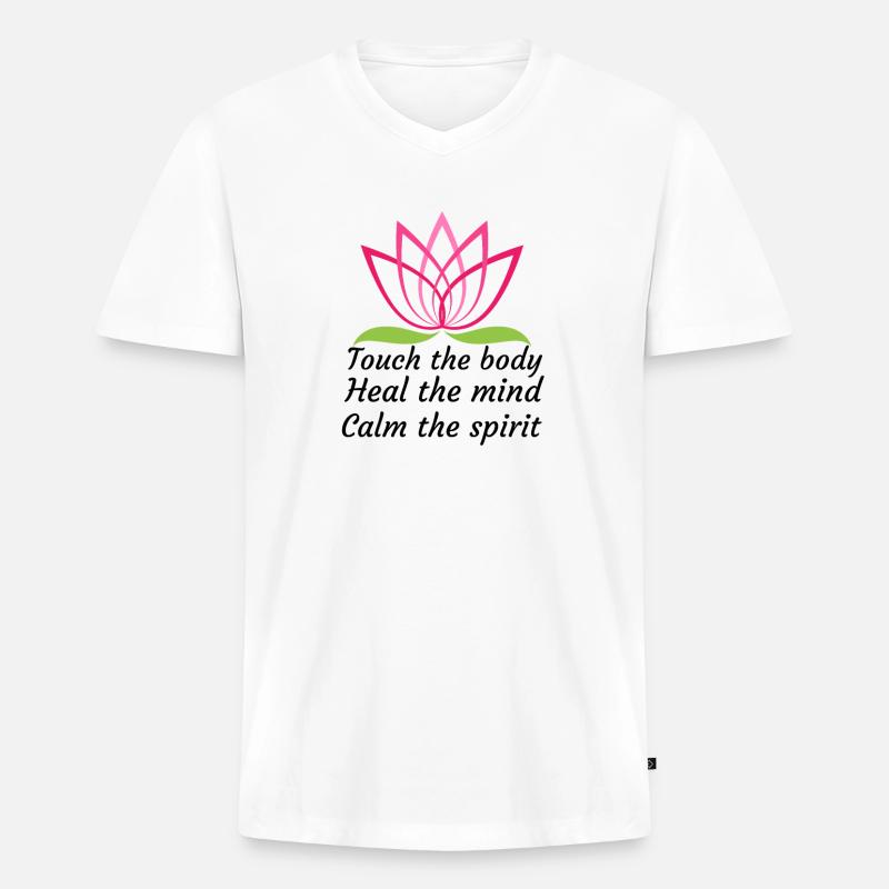 Masseurin Geschenkidee Massagetherapeutin Massage - Männer Premium Bio T-Shirt mit V-Ausschnitt - Weiß
