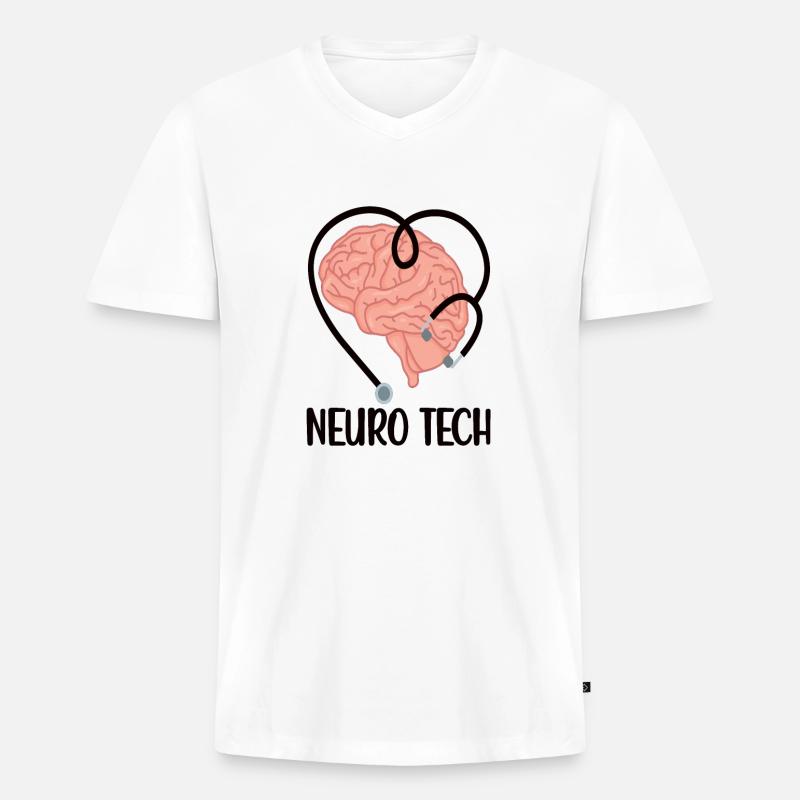 Neurologie Techniker Neurologischer Assistent - Männer Premium Bio T-Shirt mit V-Ausschnitt - Weiß